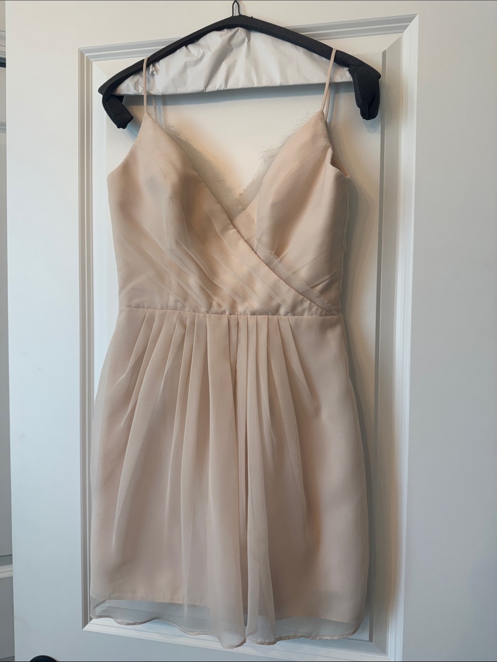 Kelly Faetanini Light Nude Spaghetti Strap Mini Dress - Classic V-Neck